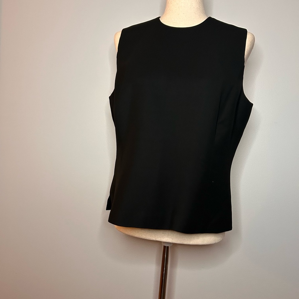 Ann Taylor Loft Structured/Lined Black Sleeveless Top